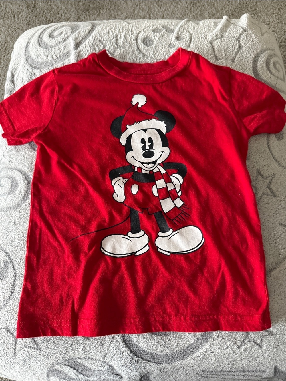 Disney Red Mickey Mouse Holiday Tee for Kids